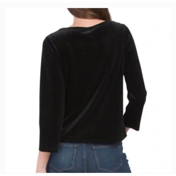 Rachel Zoe Velvet Black Top Size Small - Picture 2 of 9